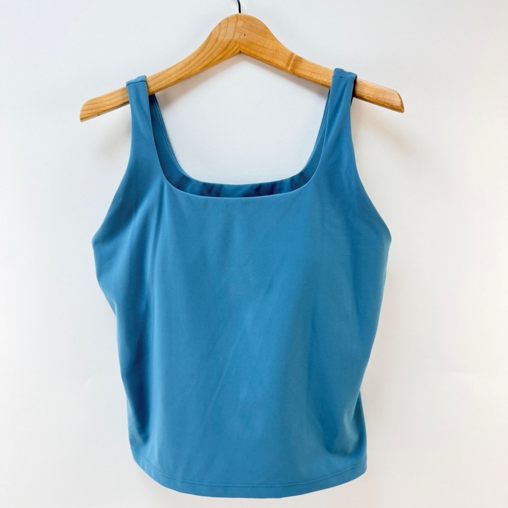 FLX Women's L Travel Leisure Soft Shelf Bra Tank Top Yoga Shirt Pale Blue